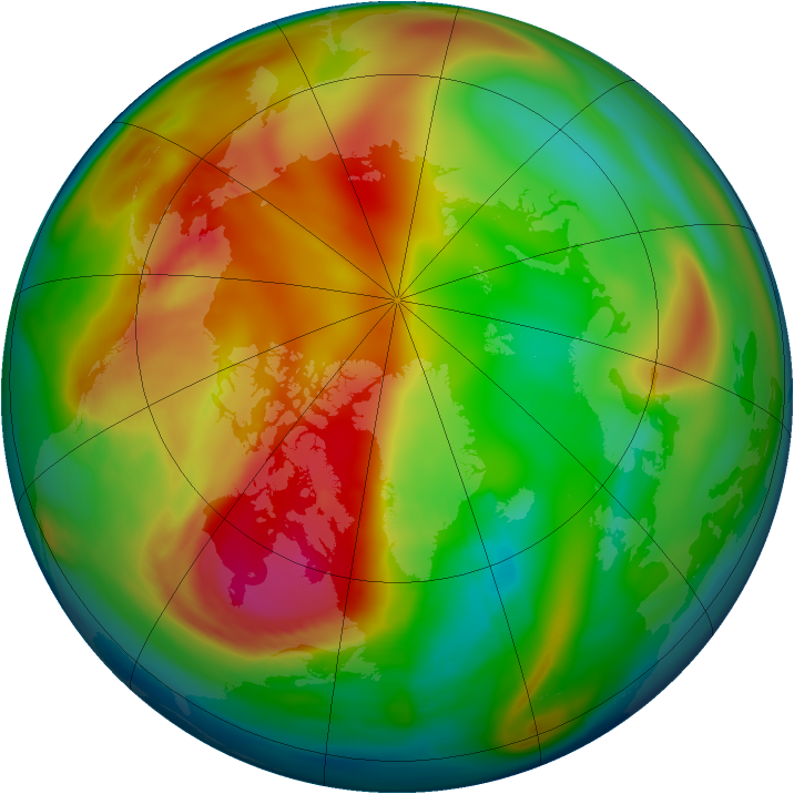 Arctic ozone map for 15 February 2008